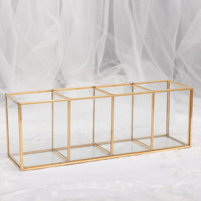 Suport pentru pensule de machiaj din sticlă transparentă Carcasă de depozitare pentru cosmetice Suport pentru ruj Organizator de birou Organizator pentru machiaj cosmetic Instrumente de machiaj