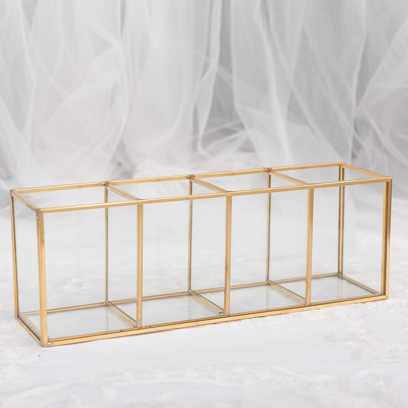 Suport pentru pensule de machiaj din sticlă transparentă Carcasă de depozitare pentru cosmetice Suport pentru ruj Organizator de birou Organizator pentru machiaj cosmetic Instrumente de machiaj