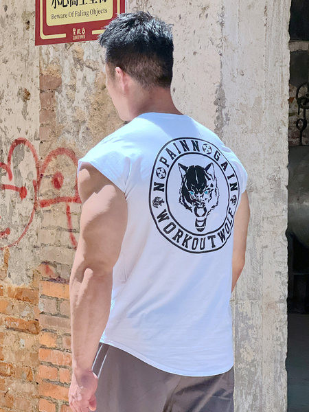 Elastična muška majica bez rukava s printom