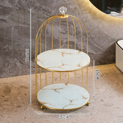 Organizator de machiaj Suport baie cutie de depozitare cosmetice Decorare Bijuterii de birou Ruj Produse de îngrijire a pielii Suport cușcă pentru păsări de fier