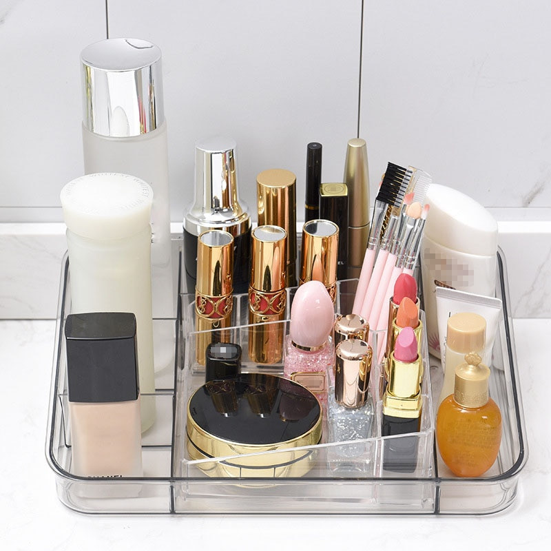 Organizer Makeup for Cosmetic Transparent Cosmetic Storage Box Organizer Desktop Lipstick Βερνίκι νυχιών Δοχείο συρτάρι μακιγιάζ