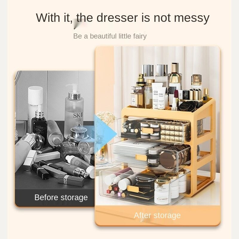 Stalinės kosmetikos laikymo dėžutė Skaidrus stalčiaus tipas Lūpų dažai Papuošalų lentyna Bendrabučio tualetinio stalo dėklas Makiažo organizatorius