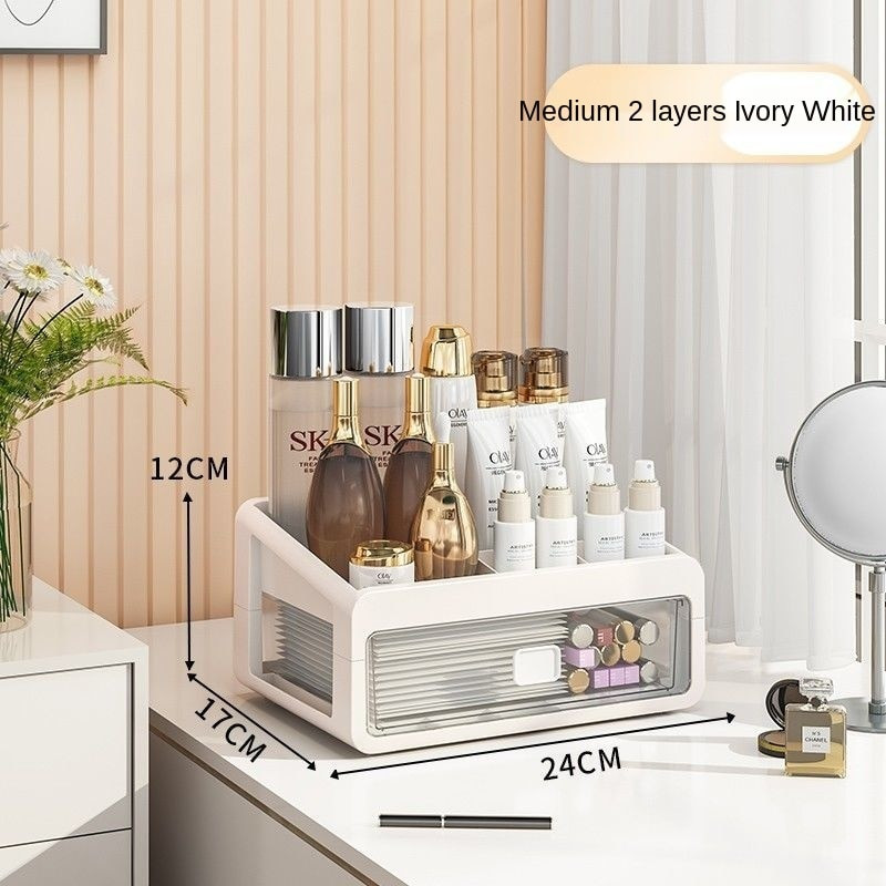 Stalinės kosmetikos laikymo dėžutė Skaidrus stalčiaus tipas Lūpų dažai Papuošalų lentyna Bendrabučio tualetinio stalo dėklas Makiažo organizatorius