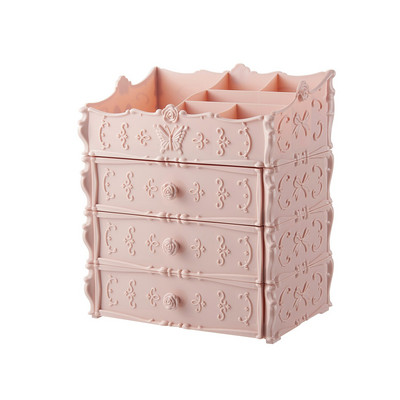Cutie de depozitare comestică din plastic cu 2/3 straturi Organizator de machiaj Cutie de depozitare perie Cutie pentru bijuterii Suport articole diverse Cutie organizatoare de bijuterii