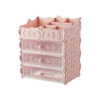 Cutie de depozitare comestică din plastic cu 2/3 straturi Organizator de machiaj Cutie de depozitare perie Cutie pentru bijuterii Suport articole diverse Cutie organizatoare de bijuterii