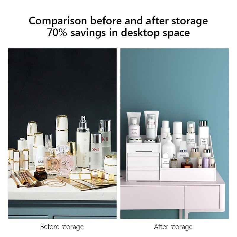 Didelės talpos kosmetikos laikymo dėžutės makiažo laikiklis darbastalio papuošalų nagų lako makiažo stalčiaus talpykla