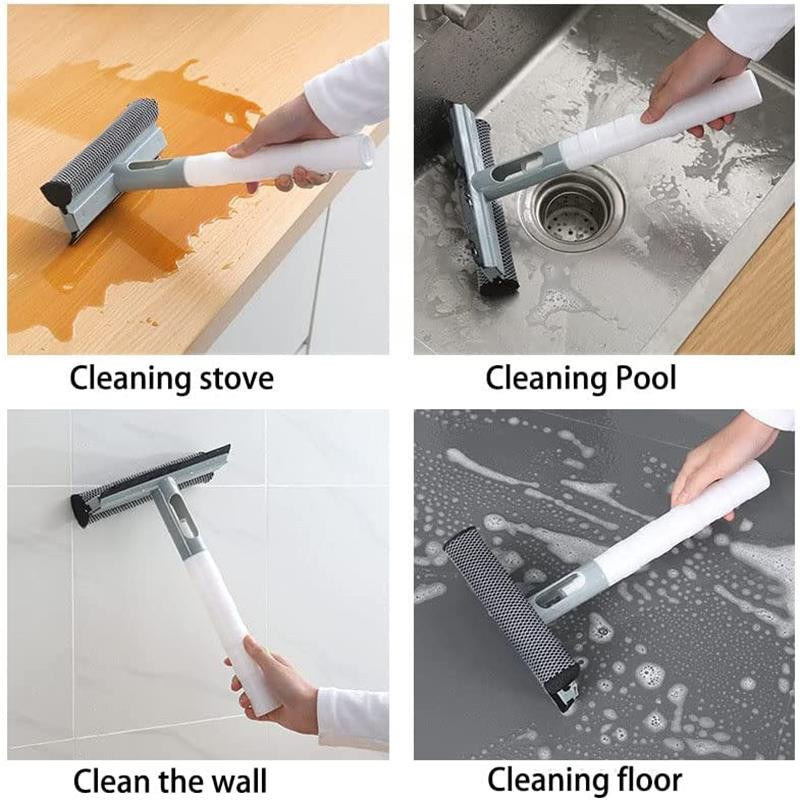 1 buc perie de curățare geamuri geamuri cu două fețe dezasamblare tijă de curățat geamuri racletă mop cu sticlă de pulverizare cu apă ștergător racletă