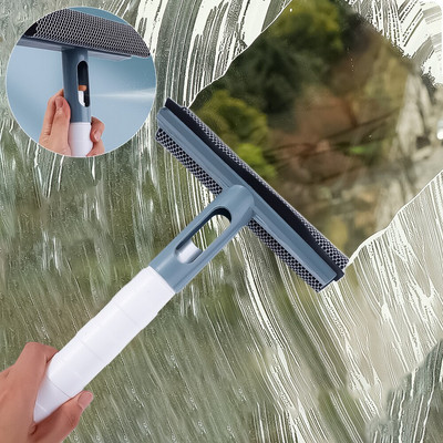 Household Glass Cleaning Tools Double-sided Window Cleaner Mop Squeegee Wiper with Spray Bottle Bathroom Kitchen Cleaning Brush