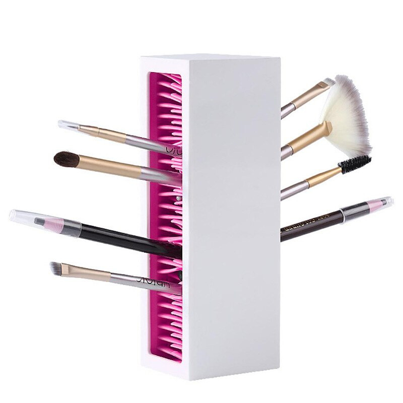 Cutie de depozitare pentru cosmetice din silicon cu suport pentru pix, creion pentru sprâncene pentru ruj și suport de depozitare pentru pensule de machiaj