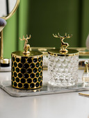 Σκανδιναβικές προμήθειες μπάνιου Γυάλινο κουτί αποθήκευσης Βαμβακερή μπατονέτα Θήκη κοσμημάτων Θήκη για κεριά organizador maquillaje