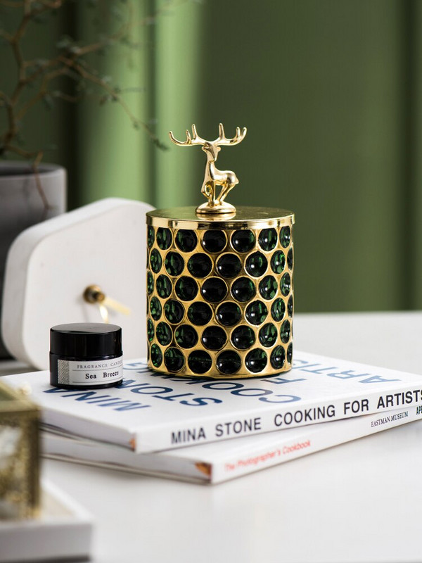 Σκανδιναβικές προμήθειες μπάνιου Γυάλινο κουτί αποθήκευσης Βαμβακερή μπατονέτα Θήκη κοσμημάτων Θήκη για κεριά organizador maquillaje