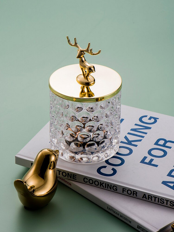 Σκανδιναβικές προμήθειες μπάνιου Γυάλινο κουτί αποθήκευσης Βαμβακερή μπατονέτα Θήκη κοσμημάτων Θήκη για κεριά organizador maquillaje