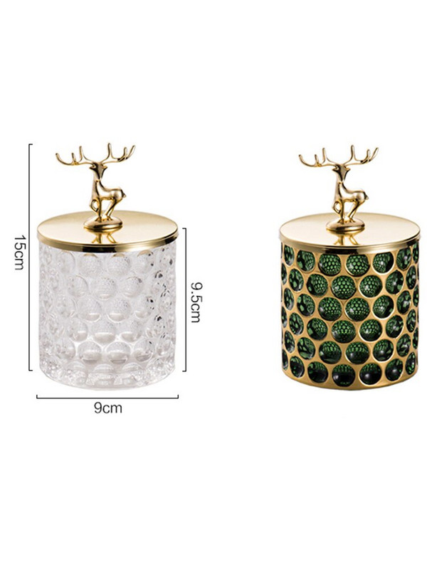 Σκανδιναβικές προμήθειες μπάνιου Γυάλινο κουτί αποθήκευσης Βαμβακερή μπατονέτα Θήκη κοσμημάτων Θήκη για κεριά organizador maquillaje