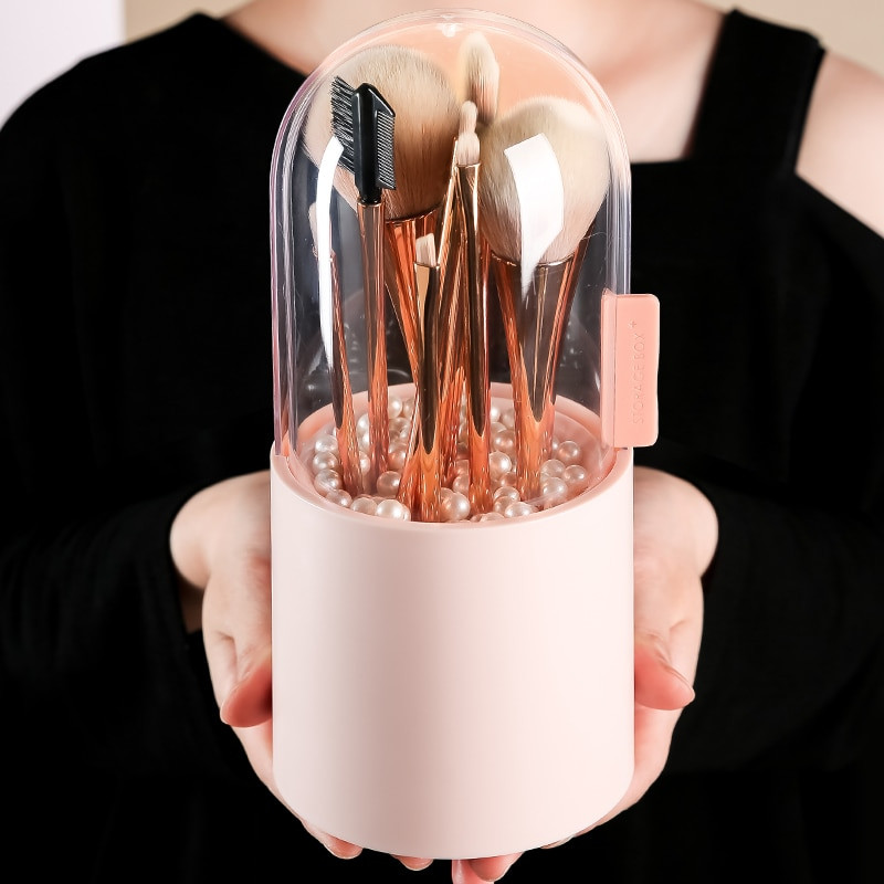 Lady's Cosmetic Storage Case Make Up Brush Storage Box Εργαλείο Μακιγιάζ Στυλό Βερνίκι νυχιών Διάφανο με Κάδο Ατζέντας για Κάλυμμα