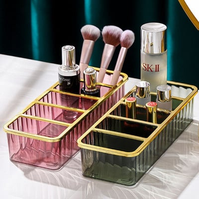 New Acrylic Cosmetic Storage Box Layered Makeup Container Desktop Organizer Shelf 5 Grid Lipstick Perfume Superior Quality