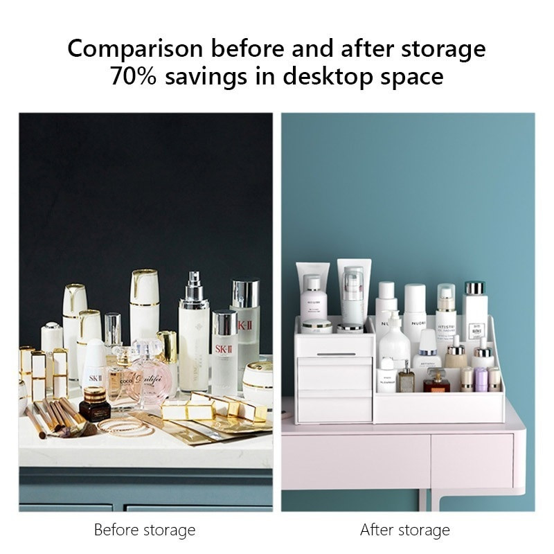 Didelės talpos kosmetikos laikymo dėžutės makiažo laikiklis darbastalio papuošalų nagų lako makiažo stalčiaus talpykla