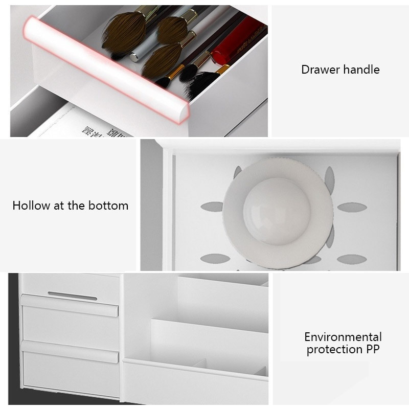 Didelės talpos kosmetikos laikymo dėžutės makiažo laikiklis darbastalio papuošalų nagų lako makiažo stalčiaus talpykla