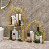 Raft în stil nordic de fier artă, ruj, parfum, cosmetice, produse de îngrijire a pielii, suport de depozitare, suport pentru masă de finisare, suport pentru baie suspendat