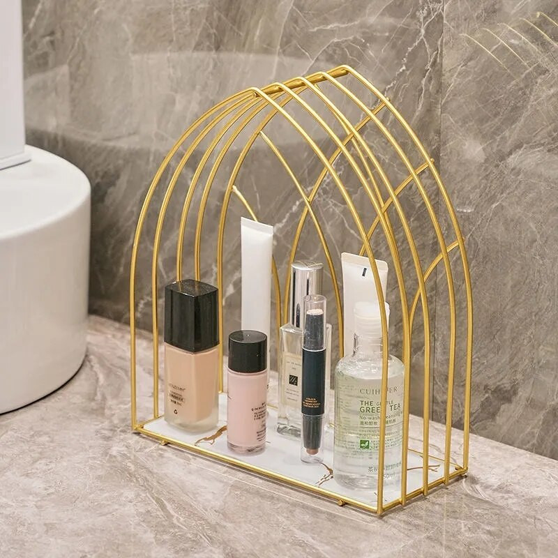 Raft în stil nordic de fier artă, ruj, parfum, cosmetice, produse de îngrijire a pielii, suport de depozitare, suport pentru masă de finisare, suport pentru baie suspendat