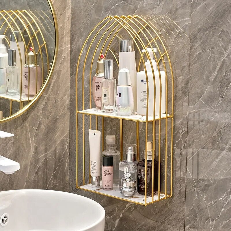 Raft în stil nordic de fier artă, ruj, parfum, cosmetice, produse de îngrijire a pielii, suport de depozitare, suport pentru masă de finisare, suport pentru baie suspendat