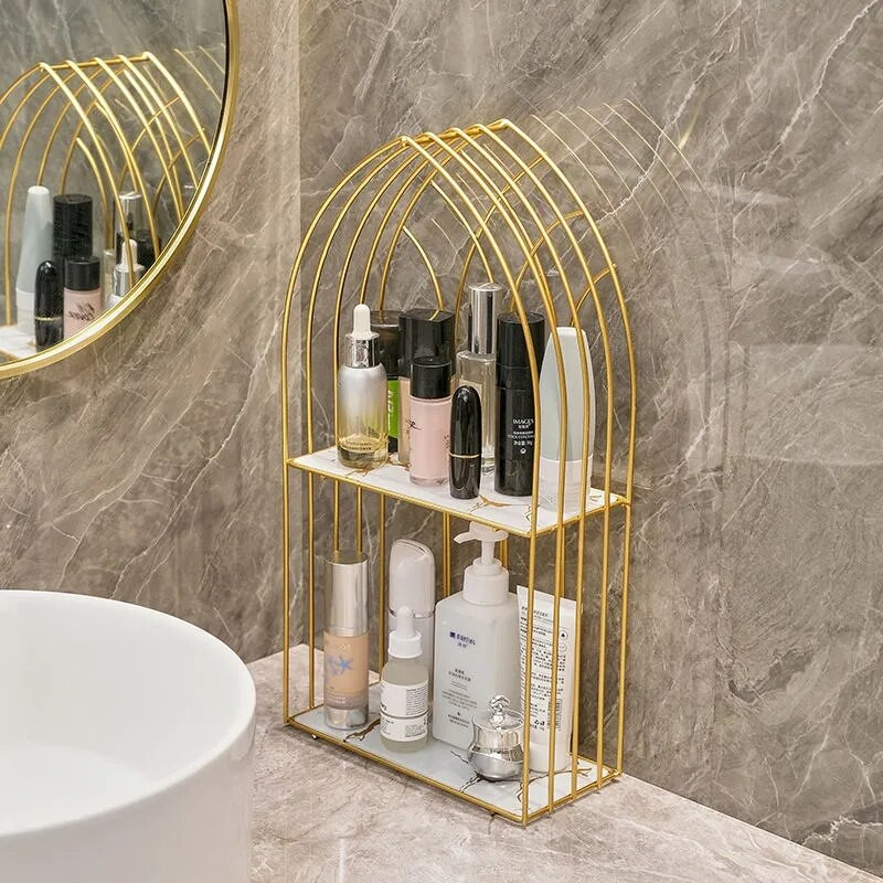 Raft în stil nordic de fier artă, ruj, parfum, cosmetice, produse de îngrijire a pielii, suport de depozitare, suport pentru masă de finisare, suport pentru baie suspendat