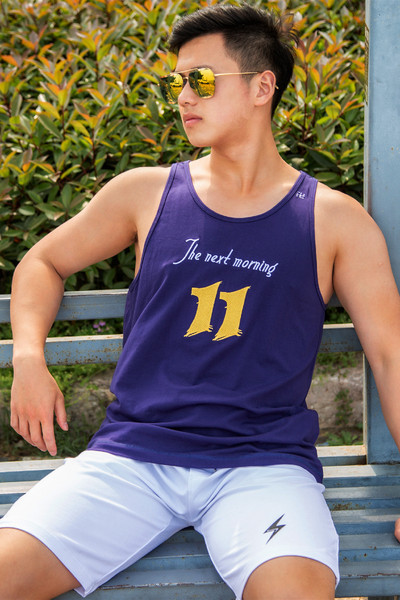 Μωβ στάμπα Casual Tank Top For Men