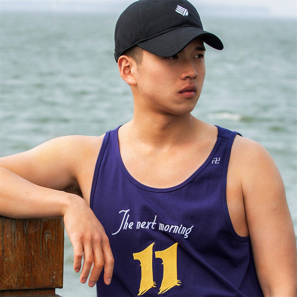 Μωβ στάμπα Casual Tank Top For Men