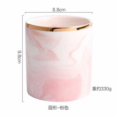 Suport pentru stilou cu model de marmură Nordic Ins Cutie de depozitare pentru perie cosmetică Suport pentru perie de machiaj Borcan de ceramică Container pentru decorarea mesei de acasă