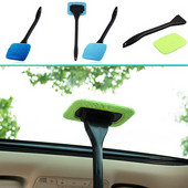 Automobilio langų valiklio šepetėlių rinkinys priekinio stiklo valymo plovimo įrankis, vidinis automobilio stiklo valytuvas su ilga rankena automobilio priedais