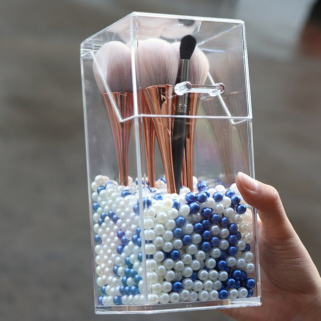 Organizator de machiaj acrilic PS multi-stil Suport cosmetic Unelte de machiaj Depozitare Cutie cu perle Cutie organizatoare pentru accesorii cu capac