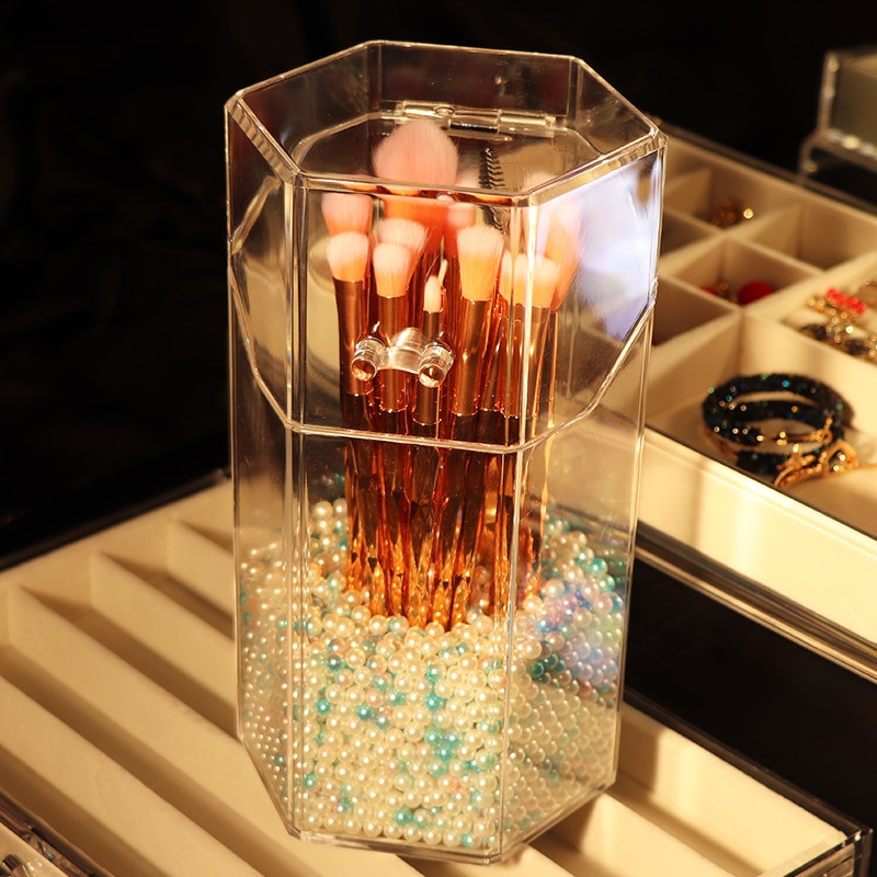 Organizator de machiaj acrilic PS multi-stil Suport cosmetic Unelte de machiaj Depozitare Cutie cu perle Cutie organizatoare pentru accesorii cu capac
