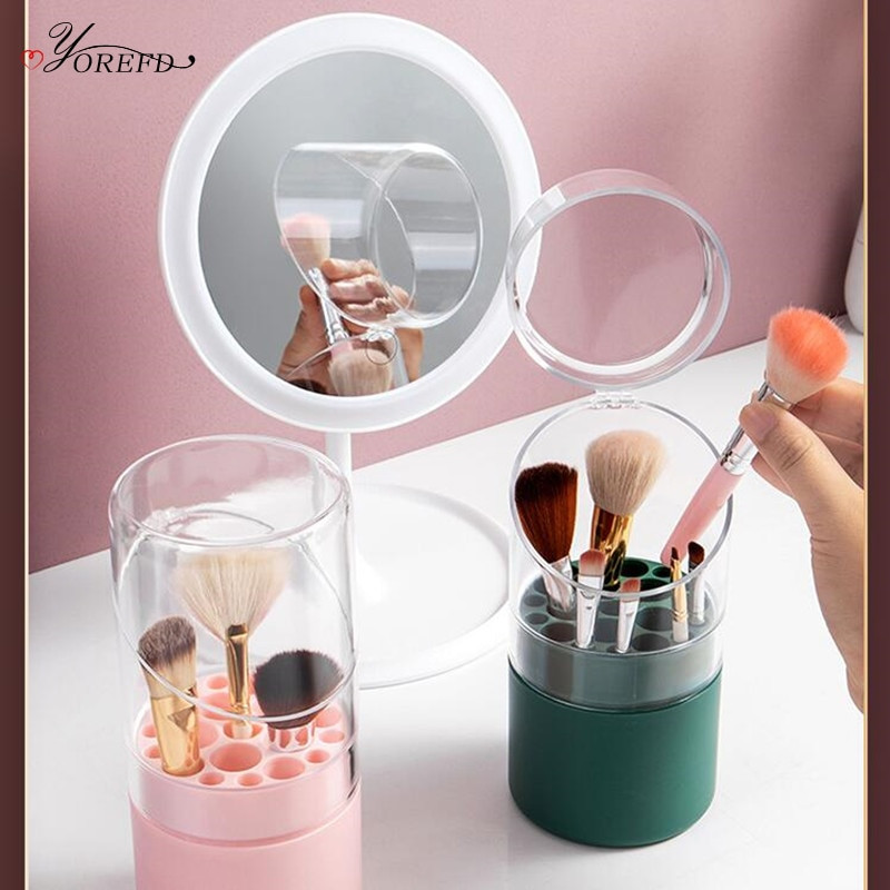 OYOREFD Creative Desktop Makeup Organizer Θήκη για πινέλο Μακιγιάζ Αδιάβροχη στη σκόνη Βάση πινέλου για σκιές ματιών Δοχείο μακιγιάζ