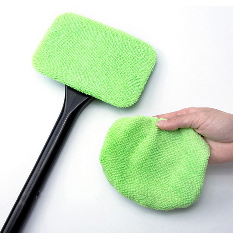 Instrument de curățare a mașinii cu perie de spălat cu mâner lung Kit de curățare a geamurilor mașinii Stergator de parbriz Perie de curățat ștergătoare din microfibră