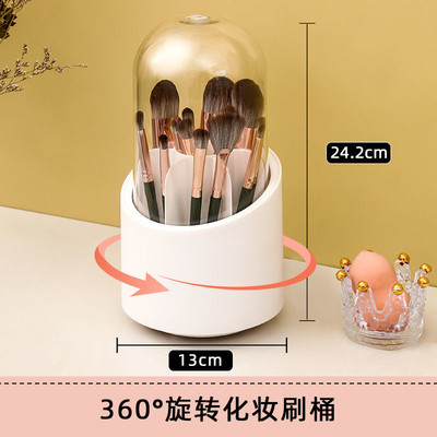 Perie de machiaj rotativă 360 Găleată de depozitare Pensule de frumusețe Cutie de depozitare Creion pentru sprâncene Umbre de ochi Organizatoare pentru tuburi