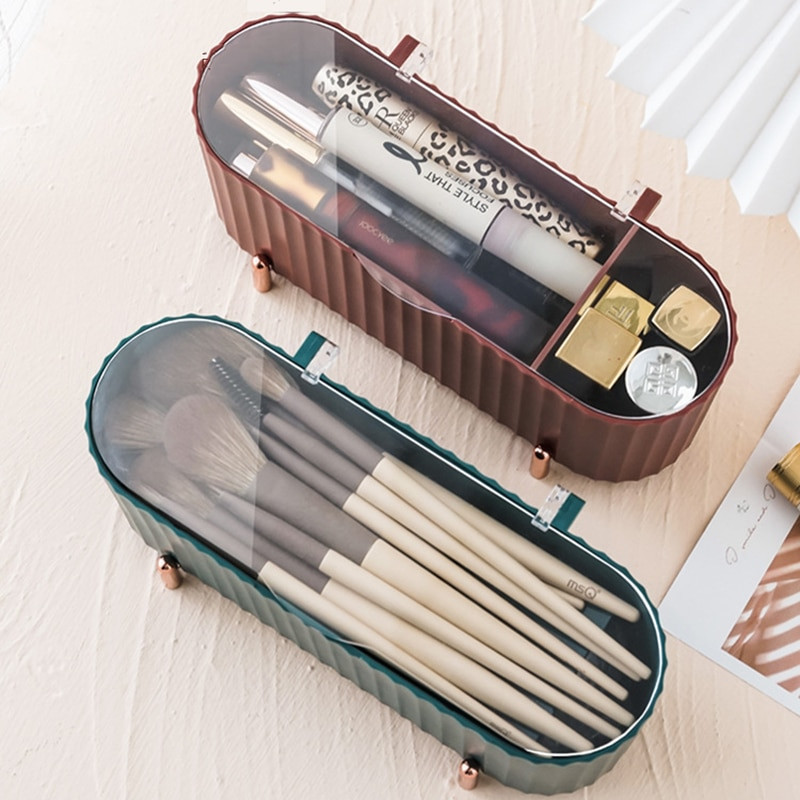 Töölauakosmeetika hoiukarp Tolmukindel meigikorder vatipadjakeste jaoks tampoonide jaoks Ilumunahoidja Vannitoa ehete organiseerija