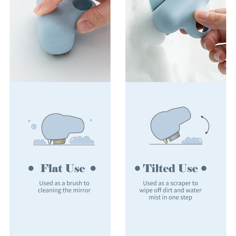 Mini Glass Squeegee Squeegee Scrubber Scraper Window Βούρτσα με αυτοκόλλητο Εργαλείο καθαρισμού τζαμιού οικιακού τζαμιού για καθρέφτη μπάνιου