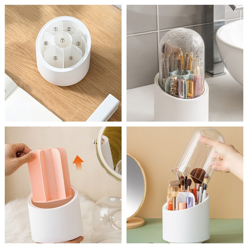 Meigipintslihoidik Potipurk Hoiukast Plastikust Säilitusmahuti Vannitoa Organisatsioon Akrüülist meigivahend pintslite jaoks