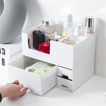 Кутия за съхранение на козметика с голям капацитет Органайзер за чекмедже за грим Бижута Контейнер за лак за нокти Настолна кутия за съхранение на различни предмети