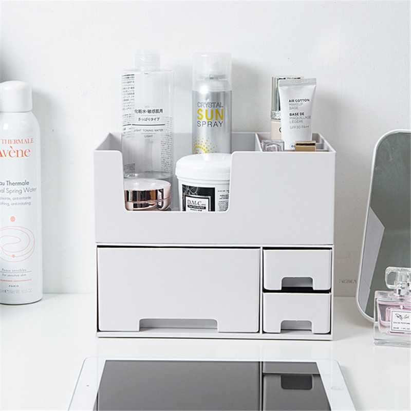Didelės talpos kosmetikos laikymo dėžutė makiažo stalčiaus laikiklis papuošalų nagų lako makiažo talpykla darbalaukio smulkmenų laikymo dėžutė