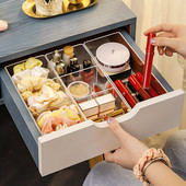 Ladica Organizator Stolni organizator za kozmetiku Kutija za pohranu šminke s 3 odjeljka Kozmetika Ruž za usne Nakit Plastična kutija za završnu obradu