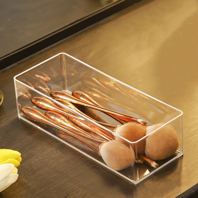 Ladica Organizator Stolni organizator za kozmetiku Kutija za pohranu šminke s 3 odjeljka Kozmetika Ruž za usne Nakit Plastična kutija za završnu obradu