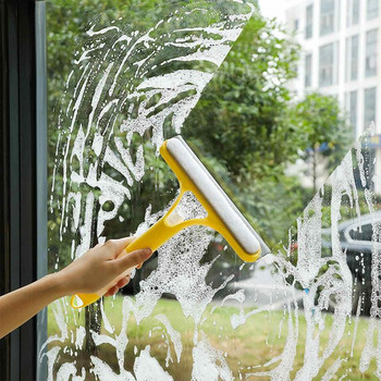 Чистачка за стъкло за душ Малка стъргалка за душ за огледало Двустранен инструмент за почистване на прозорци с лейка 3 в 1 за автомобили
