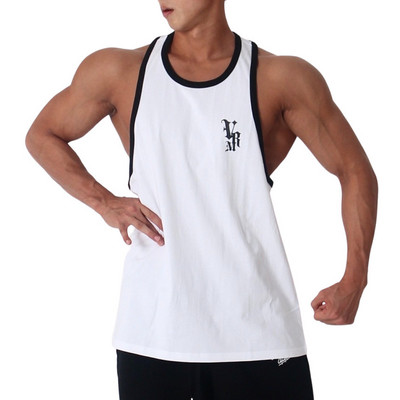 Ovaalse kaelusega puuvillane meeste sportlik topp