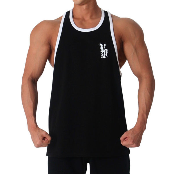 Ovaalse kaelusega puuvillane meeste sportlik topp