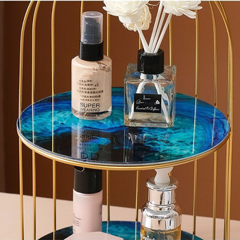 Μπουρνούζι Μπάνιου Organizers Δοχεία για μακιγιάζ Birdcage Makeup Desk Cosmetics Box Κραγιόν αποθήκευσης ράφι Προϊόντα περιποίησης δέρματος