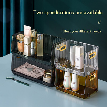 Light Luxury Desktop Cosmetics Organizer Διαφανής θήκη μακιγιάζ Dresser Beauty Sundries Snack Snack Storage Box Organizer μπάνιου