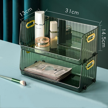 Лек луксозен настолен органайзер за козметика Прозрачен държач за грим Тоалетка Кутия за съхранение на разни вещи Кутия за съхранение Органайзер за баня