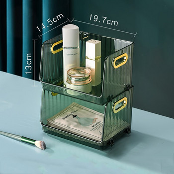Лек луксозен настолен органайзер за козметика Прозрачен държач за грим Тоалетка Кутия за съхранение на разни вещи Кутия за съхранение Органайзер за баня
