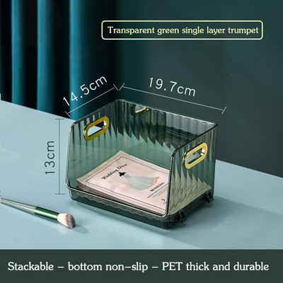 Organizator de produse cosmetice de birou de lux ușor Suport de machiaj transparent Dulap articole diverse de frumusețe Cutie de depozitare pentru gustări Organizator de baie