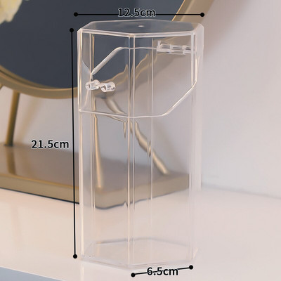 Pensule de machiaj acrilice transparentă Cutie de depozitare cu capac Organizator de machiaj din plastic Suport pentru instrumente cosmetice Perla și cutie Vânzare separată